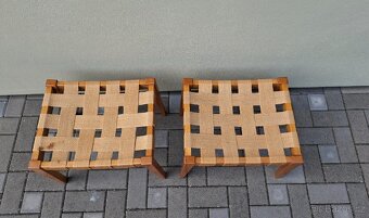 Retro taburetky s výpletem 2ks - 4