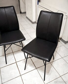 Kožené židle černé - 4