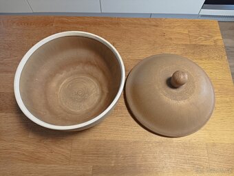 KAMENINOVÝ STOLNÍ HRNEC NA ZBYTKY Z JÍDLA RHODA CERAM FRANCI - 4