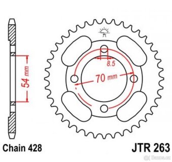 Železná řetězová rozeta JT Sprockets JTR 263-40 - 4