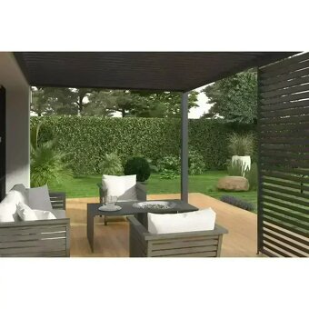 PERGOLA INTRO PLUS 4X3 M, HLINÍK - DO STĚNY - 4