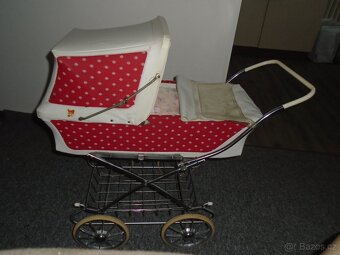 Dětský kočárek + panenka, retro - 4
