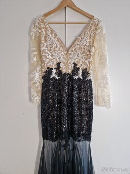 Nové společenské černobílé šaty vel. 38 - 4