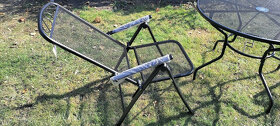 Nový kovový zahradní stůl průměr 106cm - 4