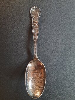 9 ks historických stříbrných sběratelských lžiček - 4