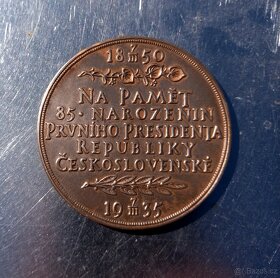 Medaile - T. G. Masaryk, bronz, velmi zachovale - 4