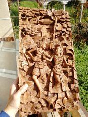 Dřevěný reliéf Thajsko - 4