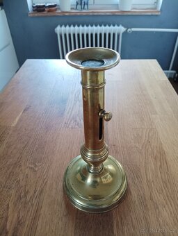 MOSAZNÝ EMPÍROVÝ SVÍCEN BIEDERMAIER Z 19. STOLETÍ Z FRANCIE - 4