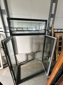 VCHODOVÉ PLASTOVÉ VELIKÉ DVOUKŘÍDLÉ DVEŘE 197x278-ANTRAZIT - 4