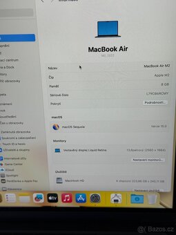 ZÁNOVNÍ APPLE MACBOOK AIR 13” M2/256GB/8GB/BATERIE 100% - 4