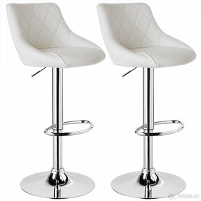 NOVÉ bílé koženkové barové židle 2ks (9181) - 4