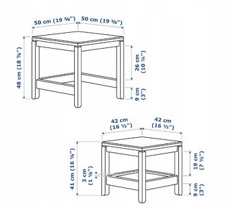 IKEA HAVSTA Odkládací stolky, 2 ks hnědá - REZERVACE - 4