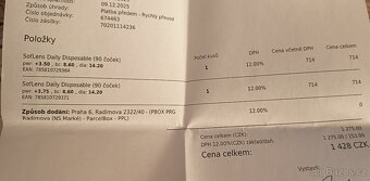 Kontaktní čočky jednodenní +3.75 - 4