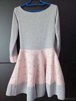 Sexy šedo růžové mini šaty vel. XS-S - 4