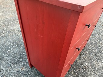 Komoda IKEA Hemnes se 3 zásuvkami - červená - 4
