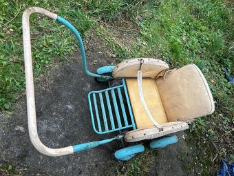 Retro kočárek včetně lyží - 4