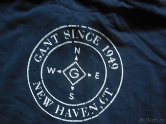 dámská Gant tm.modrá dlouhá mikina, šaty kapuce nápis S-M/40 - 4