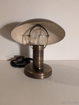 funkcionalistická mosazná lampička, lampa hříbek - 4