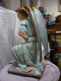Velký starožitný anděl 120 let starý výška 70 cm původní - 4