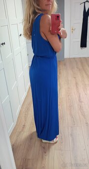 Nové dlouhé modré šaty uni size M/L - 4