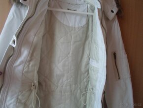 Bílá bunda kabát kabátek parka - L, 40 - 4