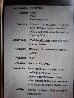 Prodám základní střešní nosič OC - 4