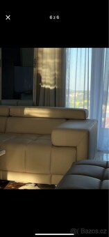 Luxusní rohová sedací souprava z pravé kůže s lenoškou - 4