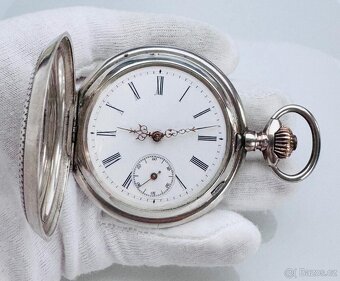 STŘÍBRNÉ TŘÍPLÁŠŤOVÉ KAPESNÍ HODINKY SYSTÉM GLASHÜTTE - 4