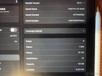 Apple iPad Pro 11" 64GB Wifi + Apple Pencil - 4