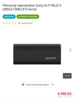 Přenosný reproduktor Sony ULT FIELD 3 černý - 4