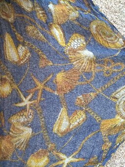 Nový dámský lehký šátek - motiv mořské plody, Indie, viskóza - 4