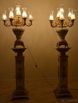 Zámecké podlahové lampy - mramor - bronz - 218 cm - 4