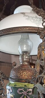 Lustr starožitný na petrolej, závěsný... - 4