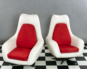2 x designové otočné křeslo vajíčko 70. léta - 4