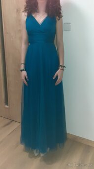 Večerní modrozelené šaty - 4