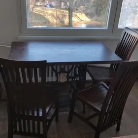 Teakové masiv. židle. - 4