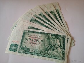 BALIČEK 100 KUSŮ BANKOVEK 100 KČS 1961, POUZE VZÁCNĚJŠÍ SÉRI - 4