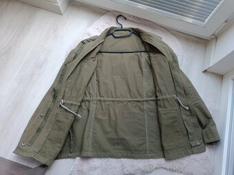 Dámská khaki bunda na zip, vel. M - 4