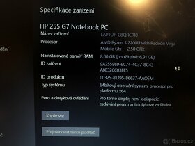 Notebook hp 255 G7 (včetně nabíječky) - 4