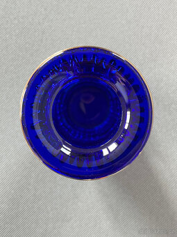 Kobaltová reliéfní váza 25 cm, Walther Glas - 4