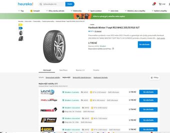 Prodám pneumatiky Hankook Winter icept RS3_205/55 R16 91T - 4