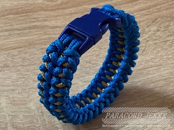 PARACORD náramek (19 cm) blue - bronze - 4