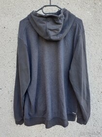 Vintage Adidas mikina s kapucí a kapsami černá šedá pánská u - 4