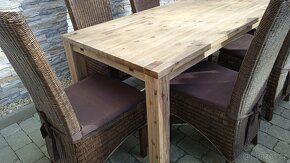 Jídelní stůl dubový rozkládací+6 židlí - 4