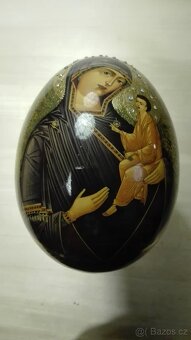 Malované, lakované, dřevěné vajíčko - passion egg - 4