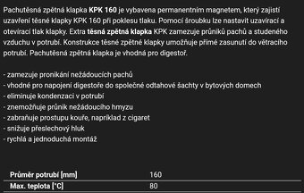 Zpětná klapka VZT - dn 160/125 - 4