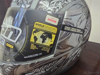 Integrální přilba Icon Alliance Speedmetal stříbrná /černá M - 4