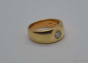 Zlatý prsten  s briliantem 0.50 CT - 4
