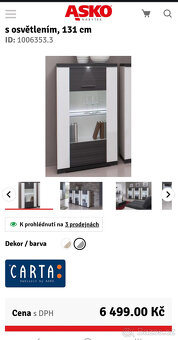 Komoda grafit-bílá vysoký lesk s osvětlením a skříňka - 4