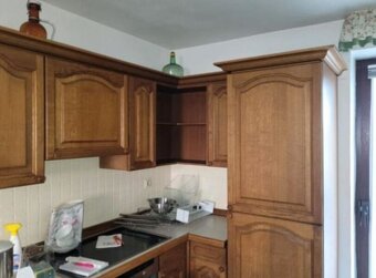 Rustikální dubová linka do U se spotřebiči,6236 - 4